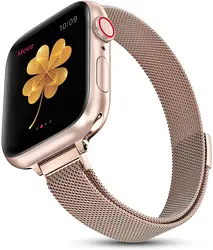 Elegant Milanese Loop Strap - Slim Bracelet Design - 42mm 44mm 45mm 49mm (Slim rose gold)