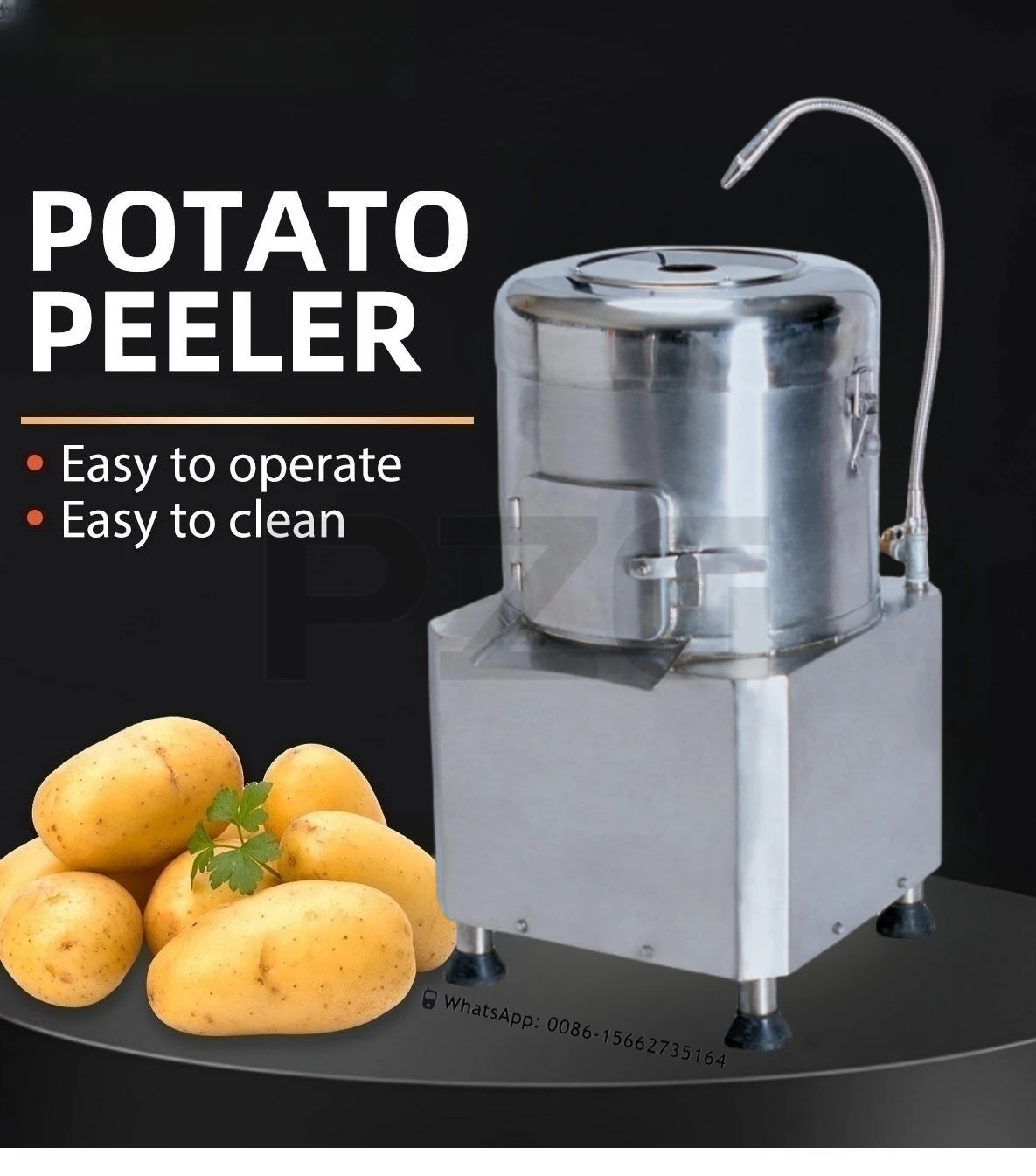 Description Picture 2 of itemElectric Automatic 8kg 15kg 30kg Root Vegetable Skin Peeler Potato Carrot Peeling Washing Machine Potato Skin Removing Machine