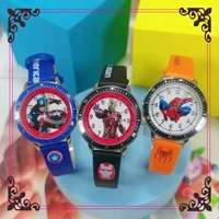 Disney Spiderman Children's Watches for Boys Toys Leather Quartz Waterproof Kids WristWatch Clock Gifts