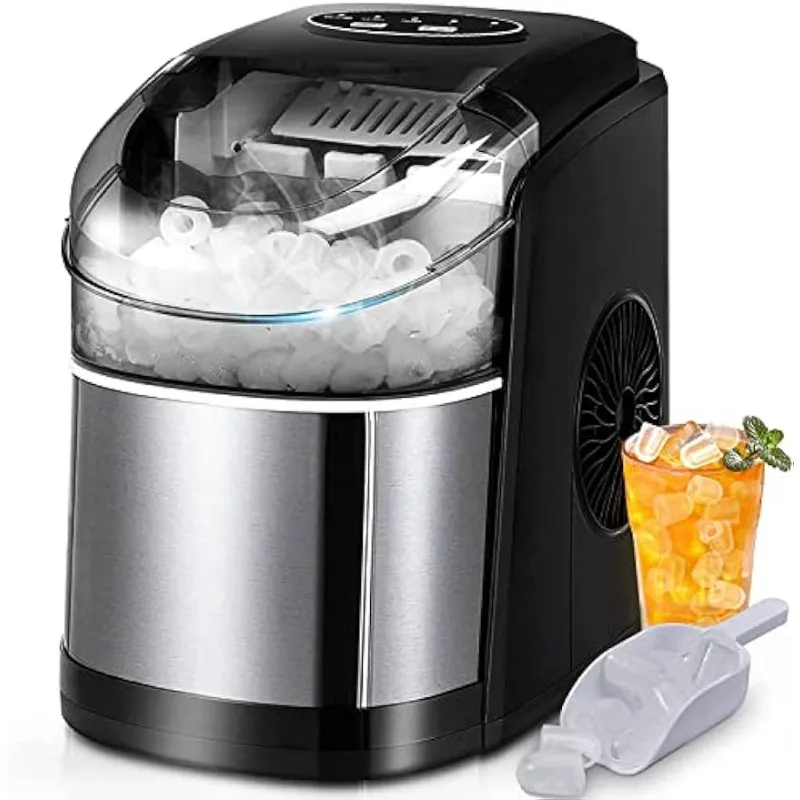 

Maker Machine for Countertop 9 Ice Ready in 6 Mins, 26Lbs/24H, Self-Cleaning Function, Portable Maker with Scoop & Baske
