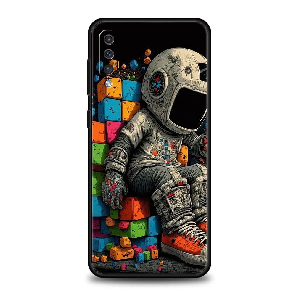 Cosmic Cartoon Astronaut Star Space Phone Case - Durable TPU Shell