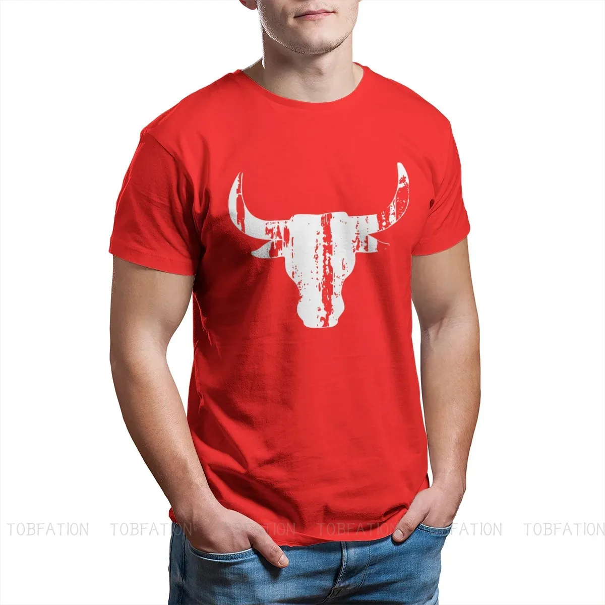 

Bullfight Spanish Style Bullfighting TShirt for Men Bull Head Horns Vintage Soft Casual Tee T Shirt High Quality Design Loose