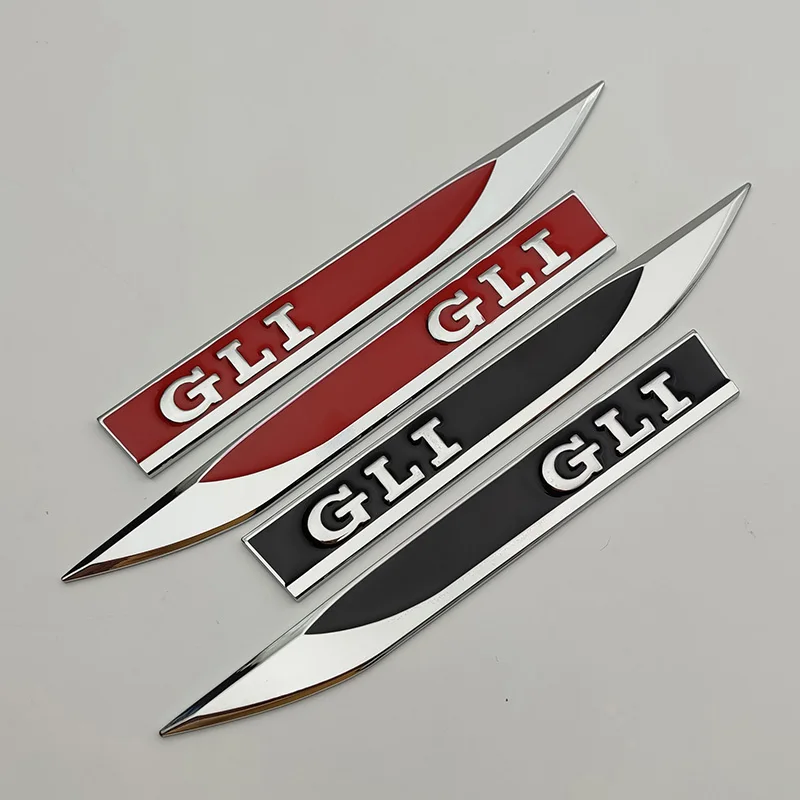 

3d 2pcs Metal Red Black Logo GLI Emblem Car Fender Badge Decal For VW Jetta MK6 MK7 MK5 MK4 MK2 GLI Sticker Accessories