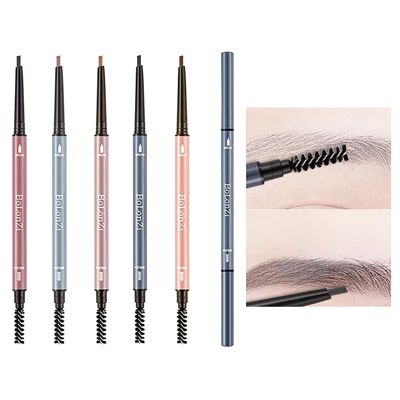 

Карандаш для бровей с двойной головкой, Автоматическое вращение, тонкая ручка, заправка, тинт для бровей, макияж, ручка для бровей, стойкая, водонепроницаемая, легкая в использовании