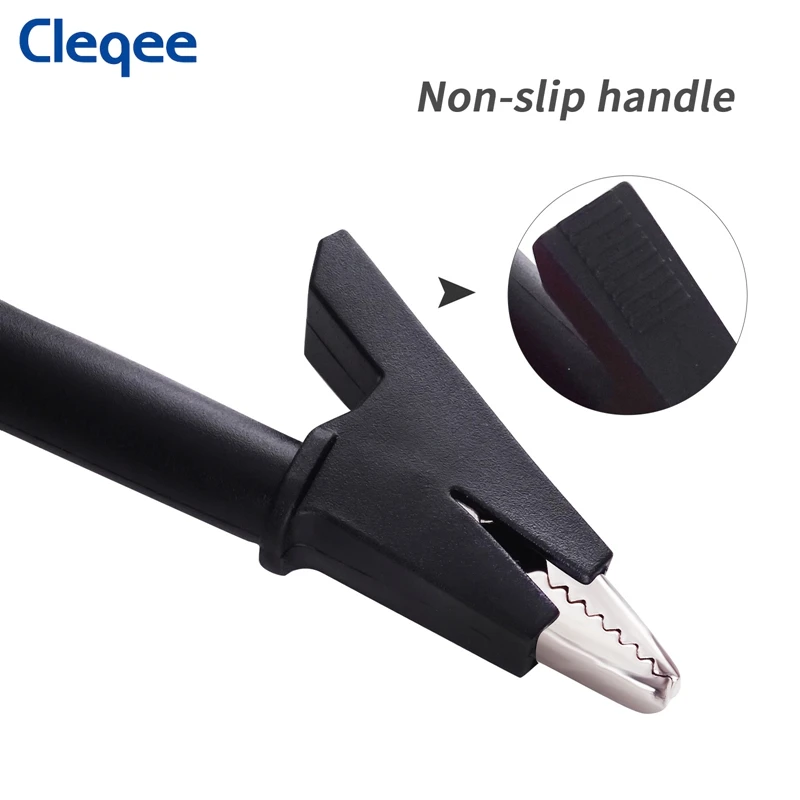 2PCS Dual Alligator Clip to Crocodile Clamp Multimeter Test Leads 1m/2m/3m Cables Line Red/Black Jumper Wire