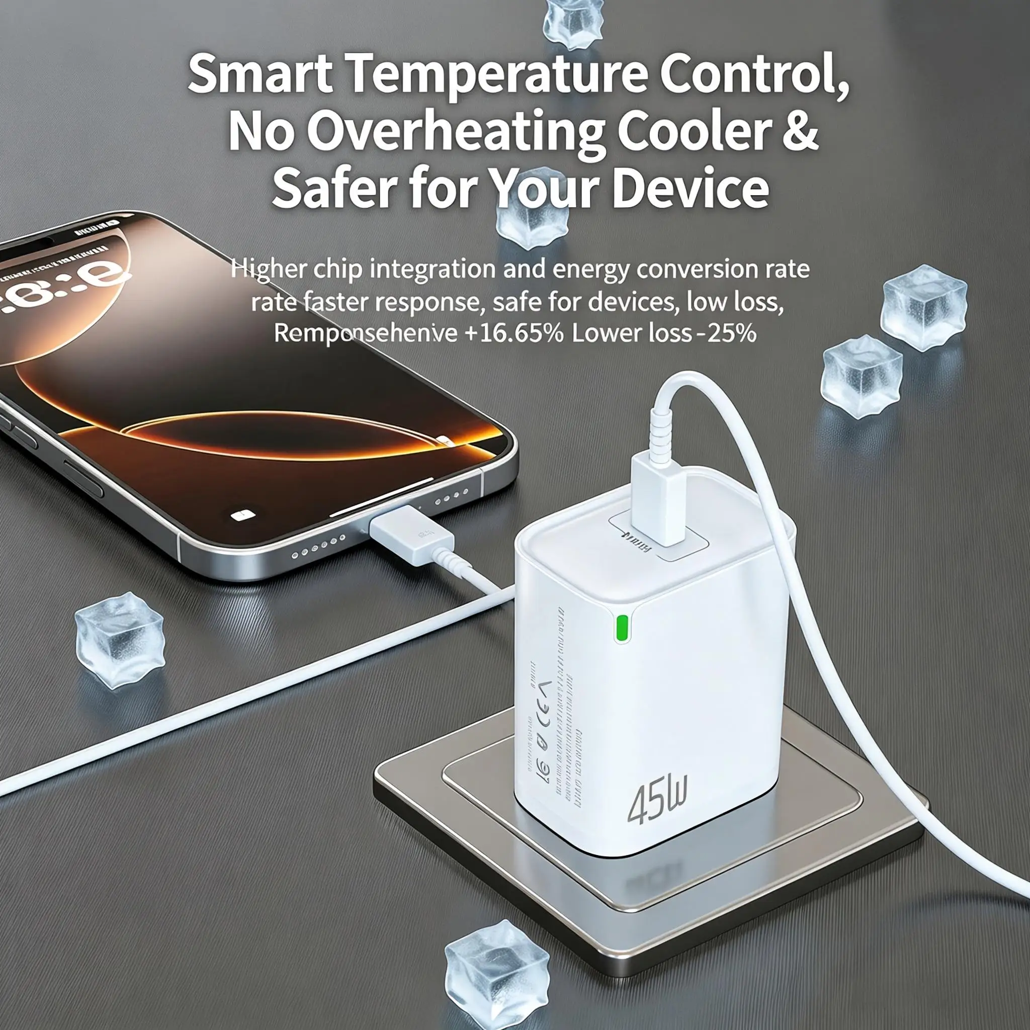 High-Speed 45W Portable USB-C Fast Charger