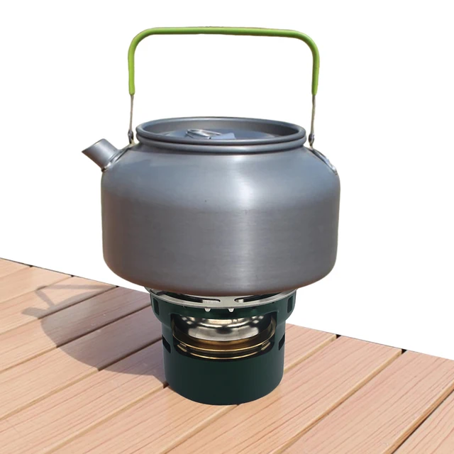 เตาแอลกอฮอล์กลางแจ้งสวมใส่ Resist อลูมิเนียมกาน้ําชาสนิมเตาปิคนิคสําหรับ Camping Hiking เต็นท์อุปกรณ์เสริม 1