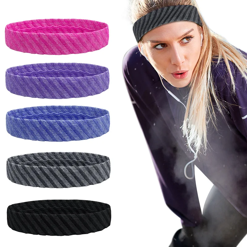 Unisex Men Women Sports Headband Sweatband Silicone Gym Running Yoga