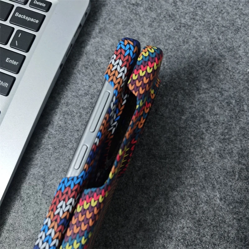 Slim Woven Texture Matte Hard Phone Case - Durable PC Back Cover