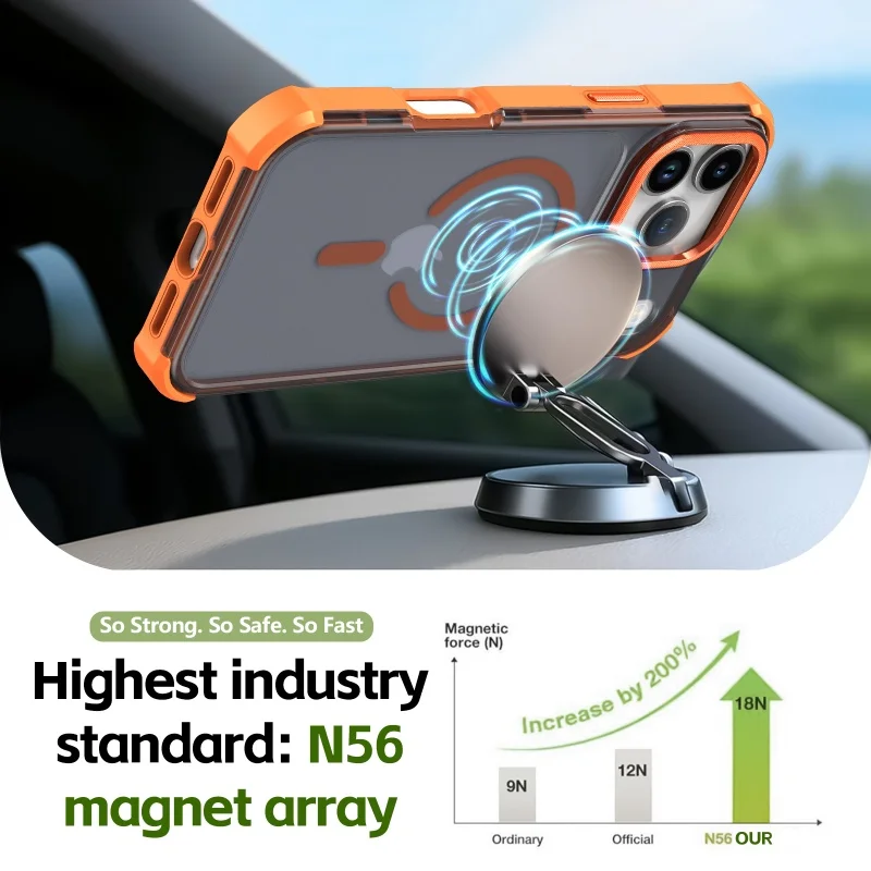 Luxury Magnetic Shockproof Matte Translucent Phone Case