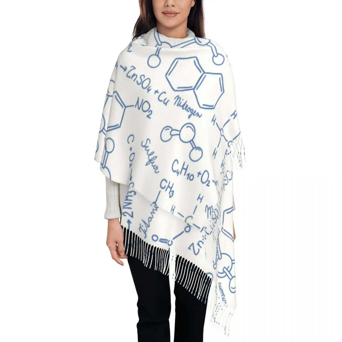 

Custom Print Science Chemistry Pattern Scarf Women Men Winter Warm Scarves Biology Shawl Wrap