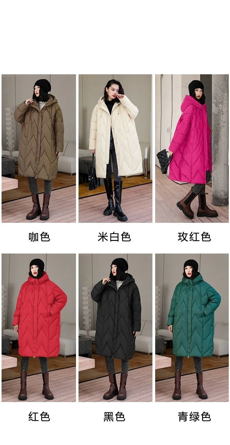 Oversized Thicken Down cotton Jacket for women Winter New Retro Chinese style Hooded Coat Female Cotton Warm Parker Overcoat