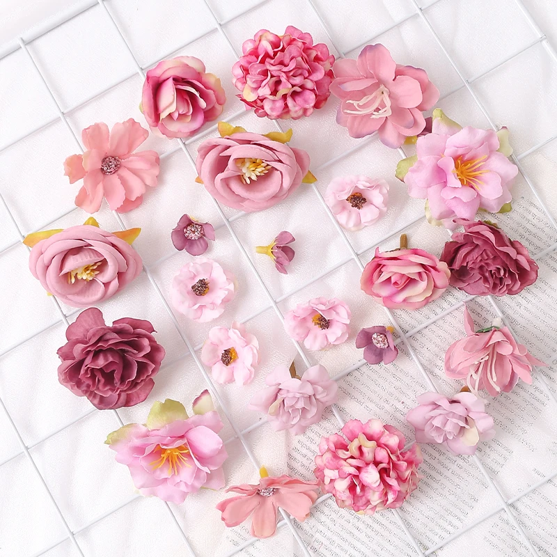 Rose künstliche Blumen Köpfe für zu Hause Raum dekor Hochzeit Hochzeit Dekoration gefälschte Blumen DIY Sammelalbum Geschenk box Zubehör – Detail 24