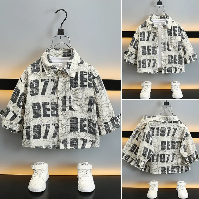 Spring Autumn Boys Shirt Thin Long Sleeve Children's Clothing Baby Spring Fashionable Boy Top Quality Material AE Stock