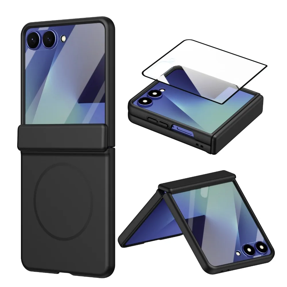 Magnetic Hinge Protection Phone Case with Front Screen Protector Cover