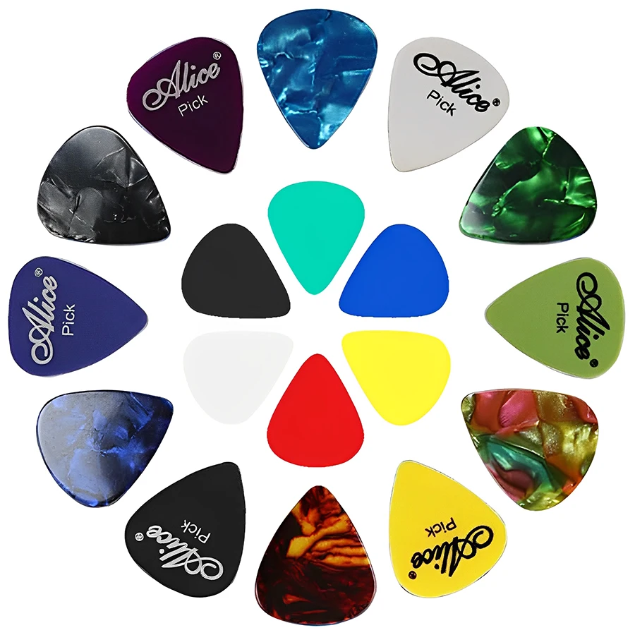 18pcs Guitar Pick Tin Set | Thin, Medium, Heavy Celluloid Picks For Acoustic, Electric, Bass & Ukulele