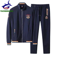 High Quality Embroidery Fashion Tracksuit Autumn Men's Sportswear Two Piece Set Brand Clothing Jacket Sweatpants Sweatsuit 1