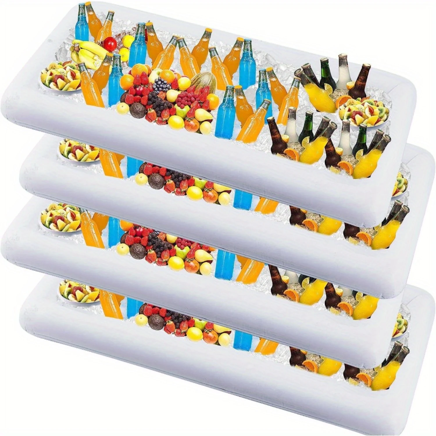 and Salad Serving with Drain Plug-PVC Floating Ice Tray for Parties, Picnics & Camping-Pool Float Cooler for Adults 14+