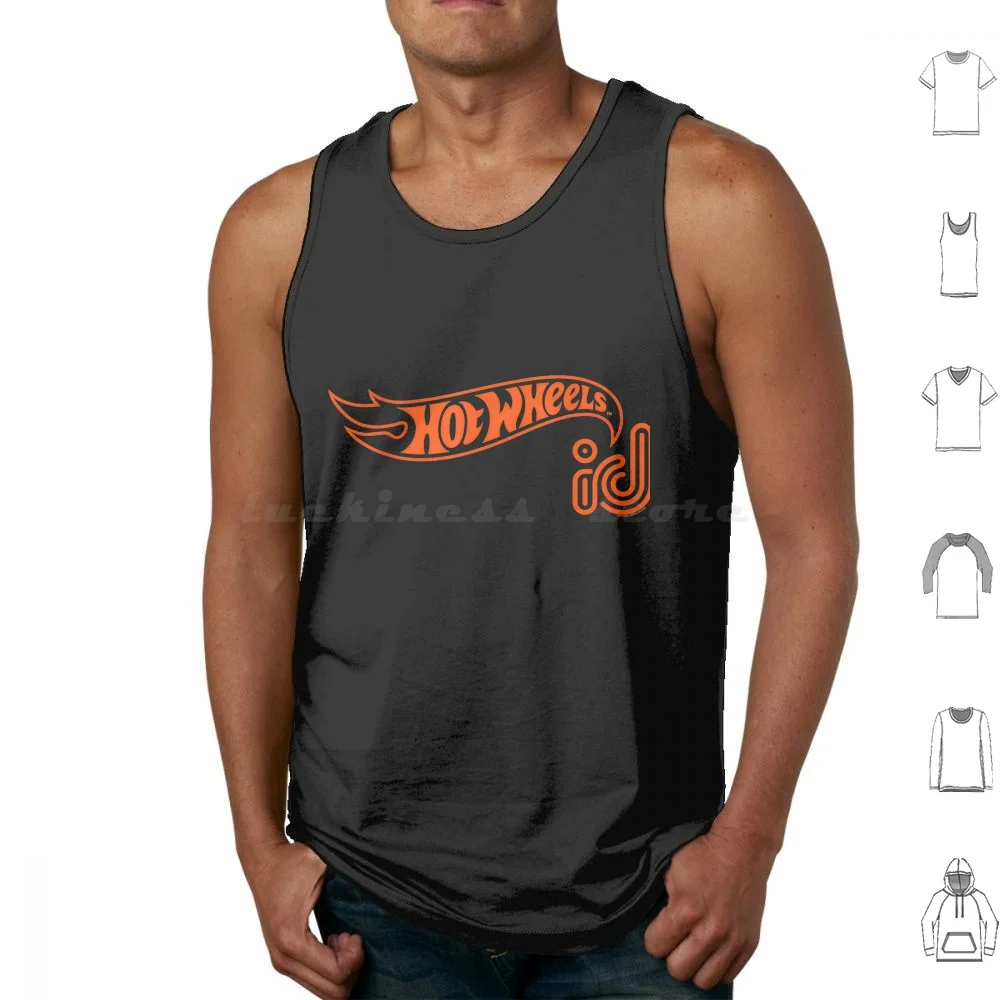 Id Orange Logo Canotte Gilet Senza Maniche Ruote Auto Calde Hot Rod Vintage Trend Racing Retro Acceleracers Race Auto