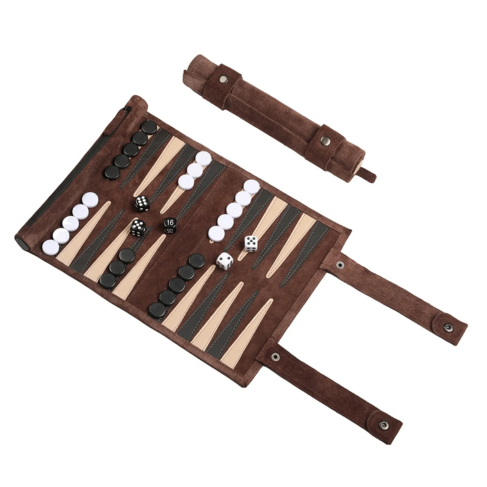Travel Backgammon Board Game Travel Set Chess Board Set Strategy Board Game Playing Pieces Dice Cups Wooden Chess For Table Game