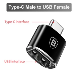 Baseus USB-C to USB 3.1 OTG Adapter - Universal USB Female Converter (USB2.0 TypeC to USB)