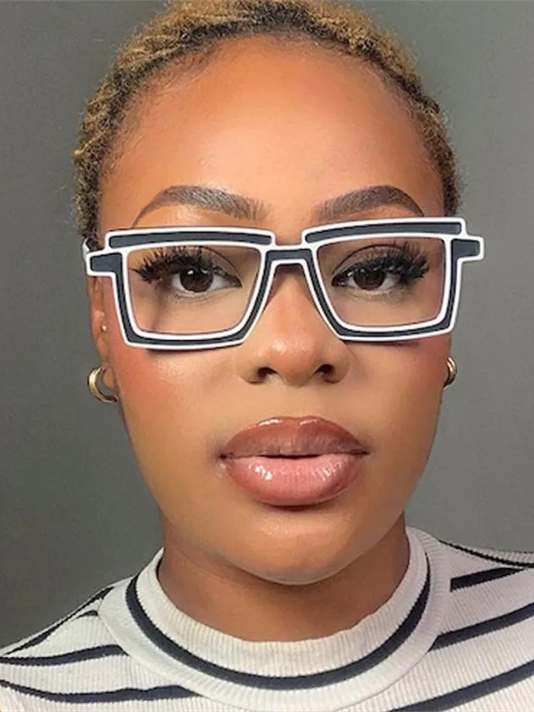Eyeglasses Frames Retro Personality Rectangular Glasses Frame Woman Man Brand Designer Fashion Square Eyeglasses TR90 Eyewear Pouch Cloth Fashion Eyeglasses Eyewear Frames