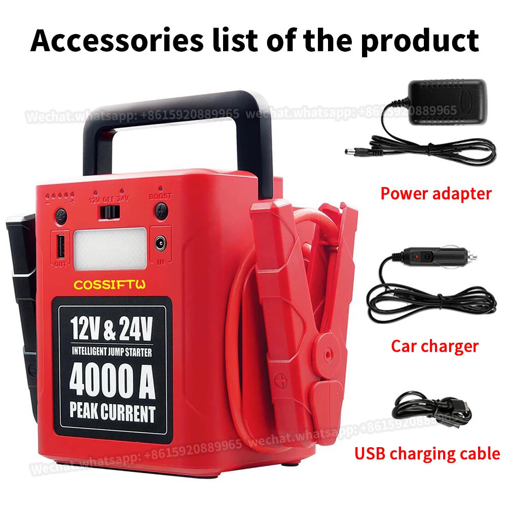 Medium Large Truck Diesel Car Jump Starter 86800mAh High Capacity 12V/24V Charger Portable Emergency Booster Starting Device