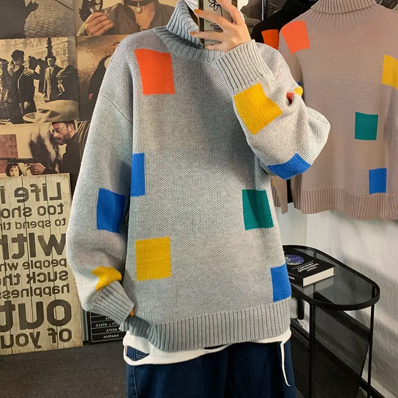 Turtleneck Sweater Men's Autumn And Winter New Thickened Bottoming Shirt  Couple Loose Korean Style Handsome Sweater - Pullovers - AliExpress