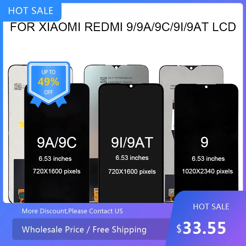 

3 шт., сенсорный ЖК-экран M2006C3LI для Xiaomi Redmi 9C, дигитайзер в сборе для Redmi 9 Lcd 9A 9I 9AT, дисплей, бесплатная доставка