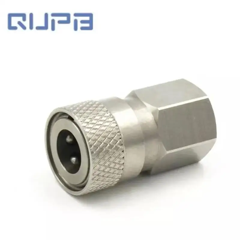 

QUPB 1/8"BSPP 1/8"NPT M10 Female Thread Coupler Connector Quick Disconnect Adapter Fitting