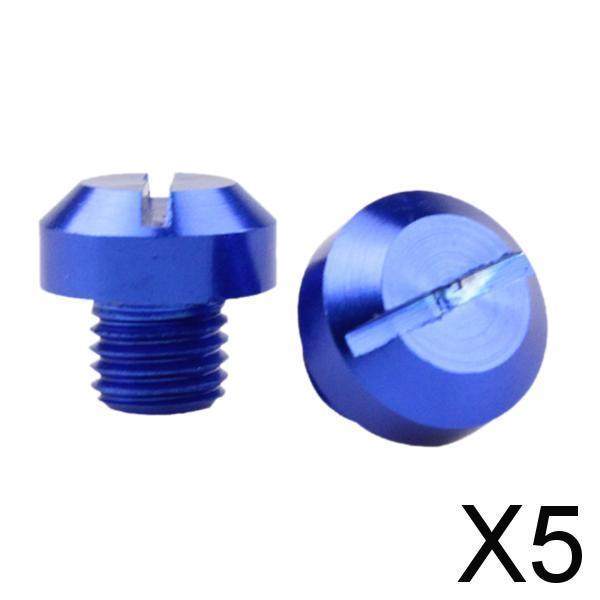 5 CNC Aluminum M10x1.25 Rearview Mirror Thread Blue Positive