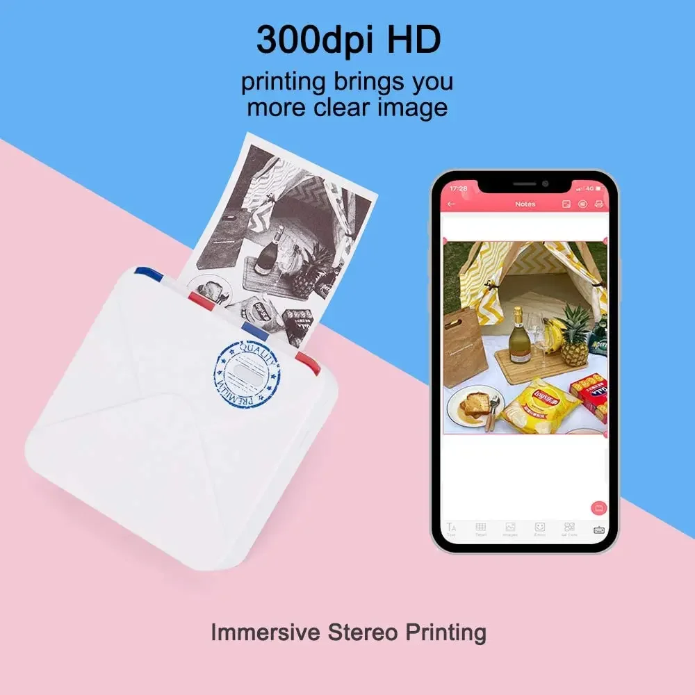 Phomemo M02S 라벨 열전사 프린터 휴대용 블루투스 무선 포켓 미니 휴대용 스티커, Imprimante 사진 300DPI 프린터