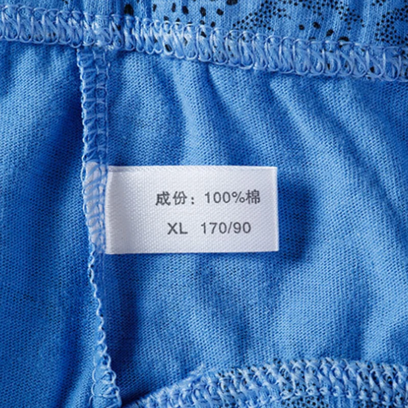 100% Cotton Men's Panties Plue Size Printed Briefs Underwear Loose Lingerie Moisture Absorbent Breathable Underpants