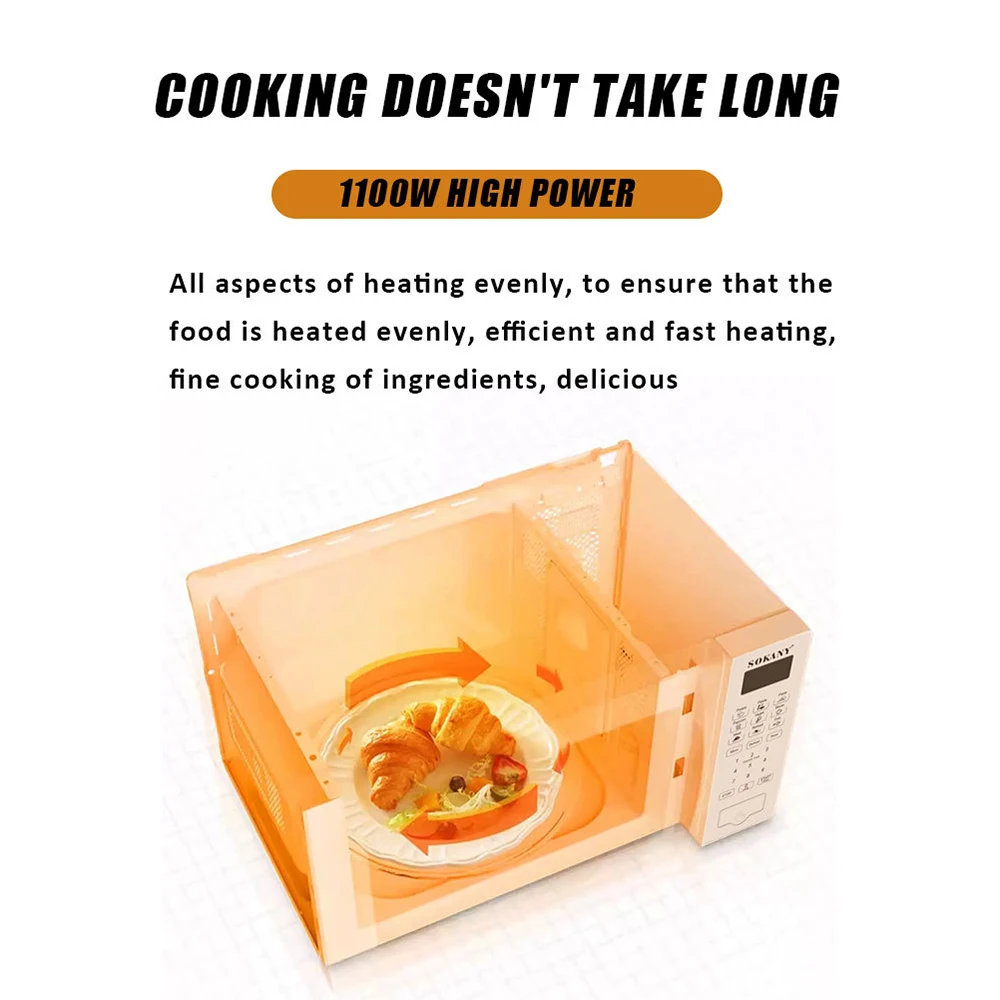 Electric Oven Microwave 20 Liter Large Capacity Inverter Oven Touch Controls Heat Leftovers Cook Fast Food 5