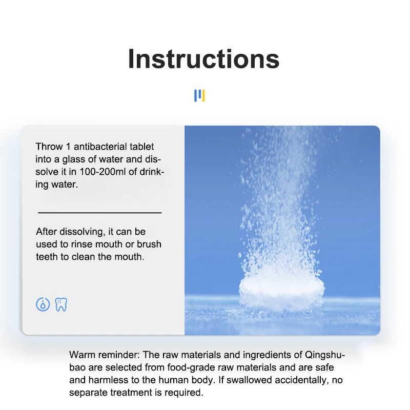 Sce04ac18bb9f4527b9c16a5659482c66t 1Bottle Hydrogen Water Tablets,Inhibit Bacterial Tablets Brushing Teeth Inhibitory And Teeth，800PPB Max