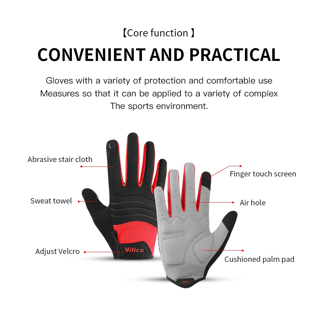 Wind Breaking Cycling Full Finger Gloves Touch Screen Anti-slip Bicycle Lycra Fabric Mittens Bicicleta Road Bike Long Glove 6