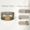 36" Modern Round Coffee Table,  Luxury Black Gold Glass Coffee Table 2