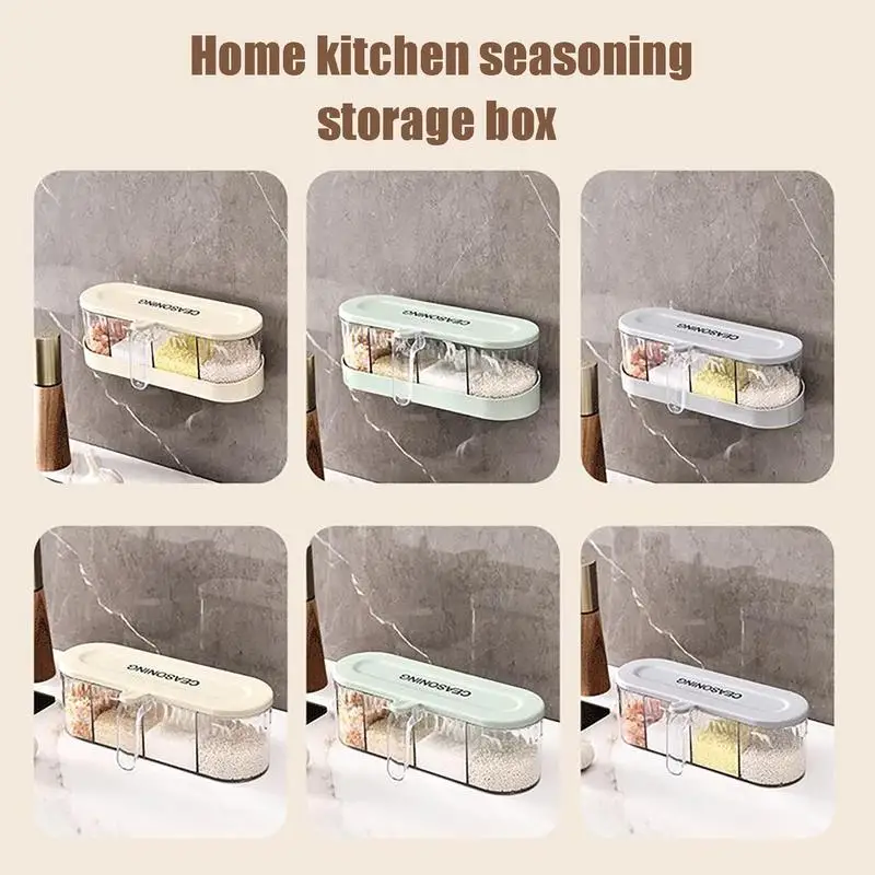 

Seasoning Boxes Set 4 Compartments Seasoning Container Spice Organizing Storage Jars With Lid Kitchen Supplies Storage Sets