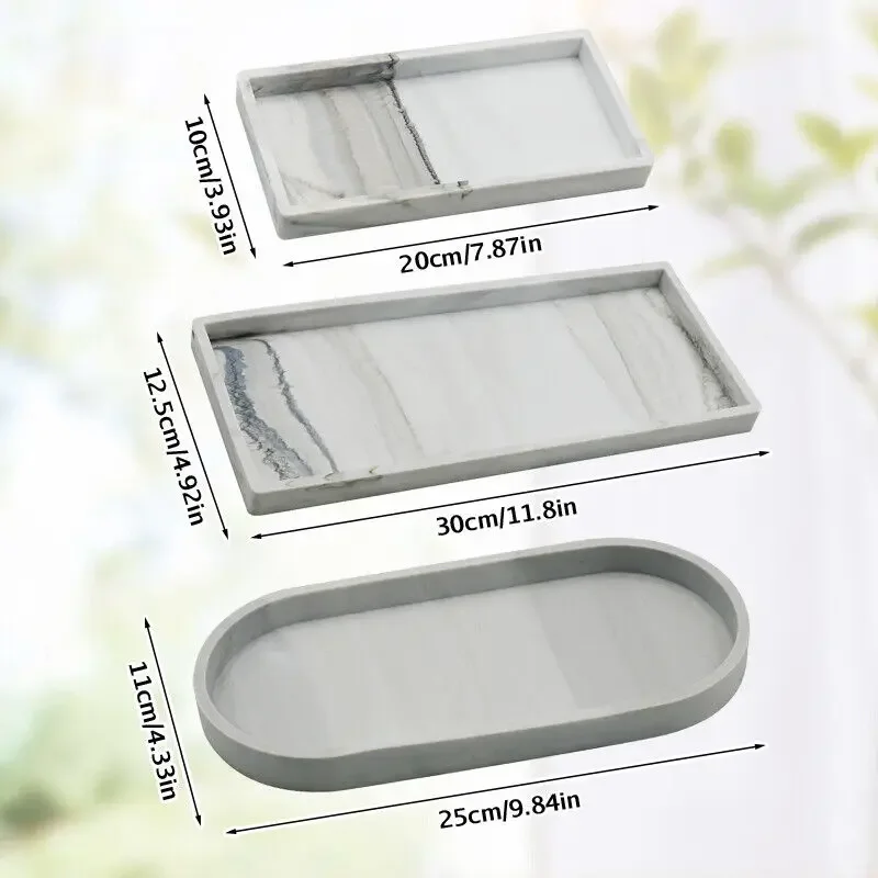 Bathroom Tray Countertop Silicone Vanity Tray Cosmetic Perfume Organizer Vanity Sink Key Accessories