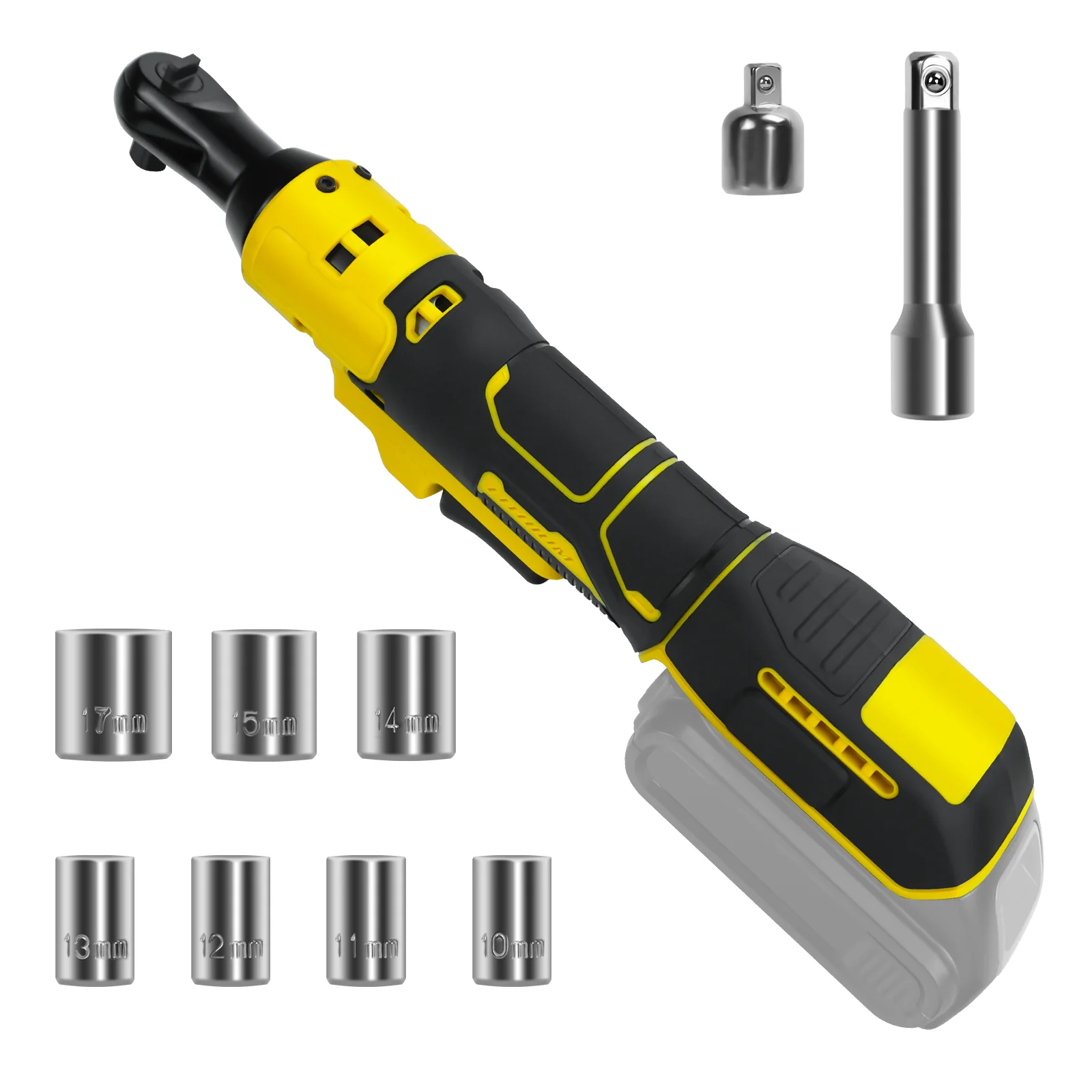 Noliven 3/8" Cordless Ratchet Wrench - Compatible With DeWalt 20V Battery, Brushless Motor, 45 Ft-lbs Torque (Tool Only)