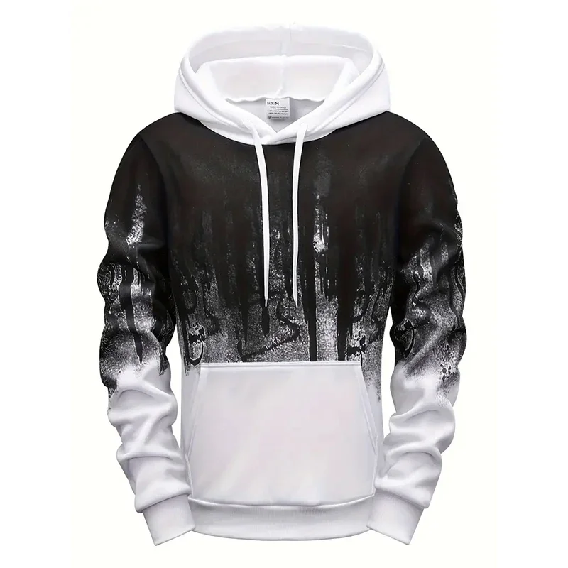 Men Splatter Hoodies Fall Winter Streetwear