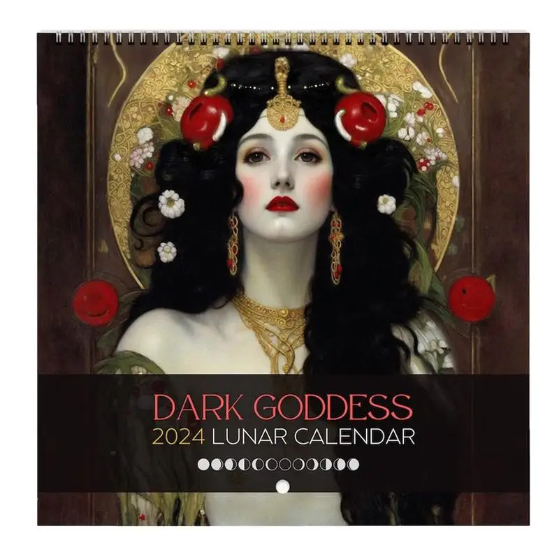 

2024 Lunar Calendar Astrology 2024 Calendar Wall Art Goddess Full Moon Tracker Hangable Astrology Decorations 2024 Lunar