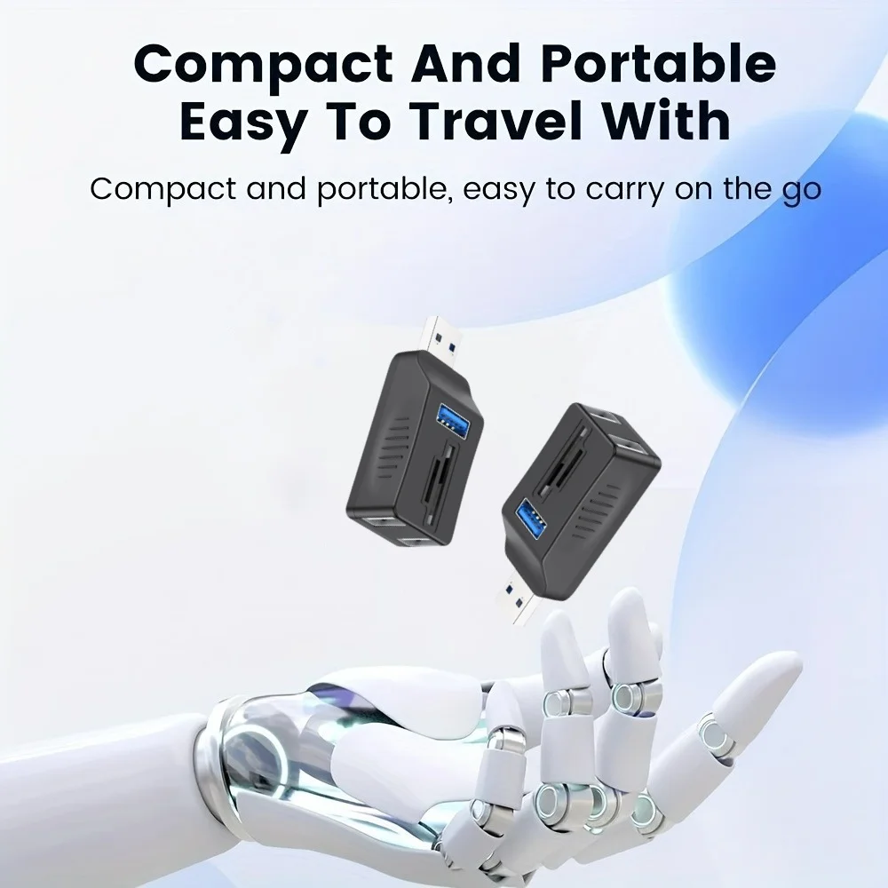 5 in 1 Mini Splitter USB 3.0 HUB Adapter Extender Box Laptop Office Multi Function Reading USB Card Reader Docking Hub Converter