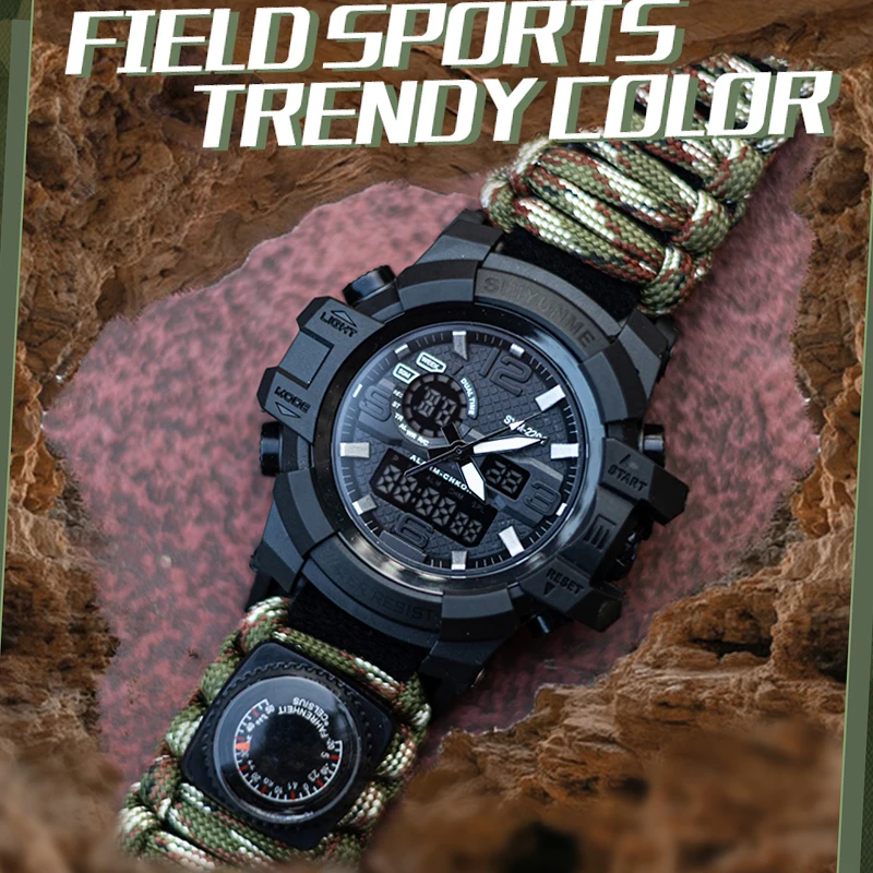 SHIYUNME Men's G Style Military Watch Waterproof Chronograph LED Electronic Compass Outdoor Sports Male Watch Relogios Masculino 2