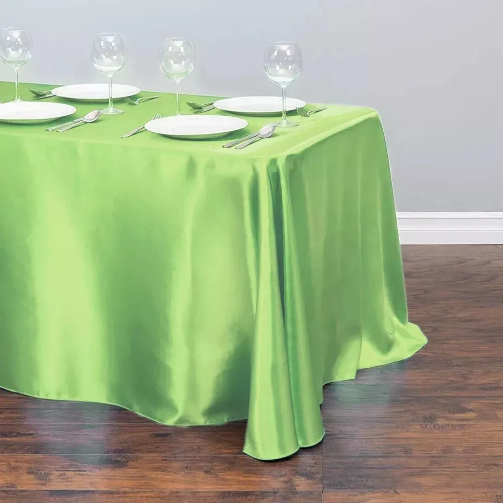 

Hotel banquet wedding scene solid color rectangular glossy satin cloth tablecloth