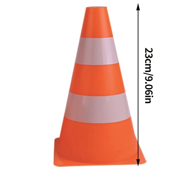 Traffic Cone Safety Warning Roadblocks 23CM Football Soccer Coaching Standing Block Reflective Sheet Road Sign Sports Cone