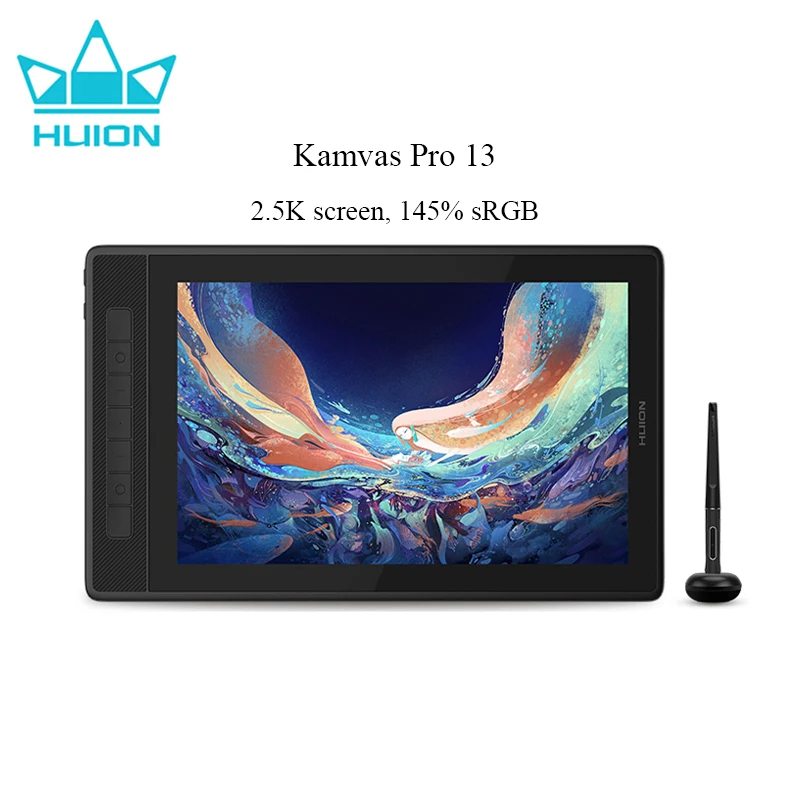 13.3 Inch HUION Graphics Tablet Kamvas Pro 13 2.5K Screen Display