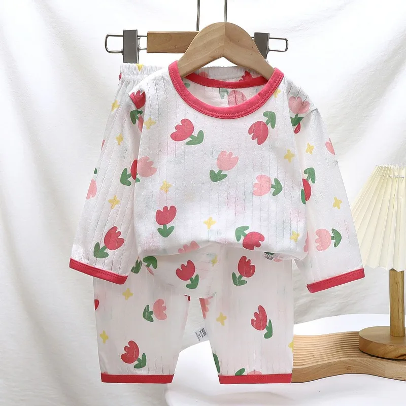 Baby Pajamas Sets Cotton Child Pajamas Toddler Long Sleeve Baby Nightwear Pyjamas Kids Cartoon Homewear