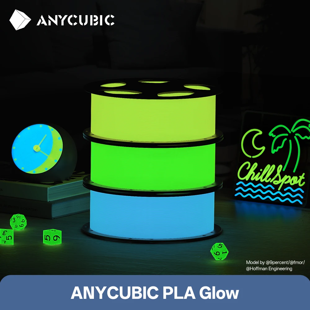 ANYCUBIC توهج خيوط طابعة ثلاثية الأبعاد الانارة PLA توهج في الظلام مواد الانارة صديقة للبيئة ل كوبرا S1 كوبرا X