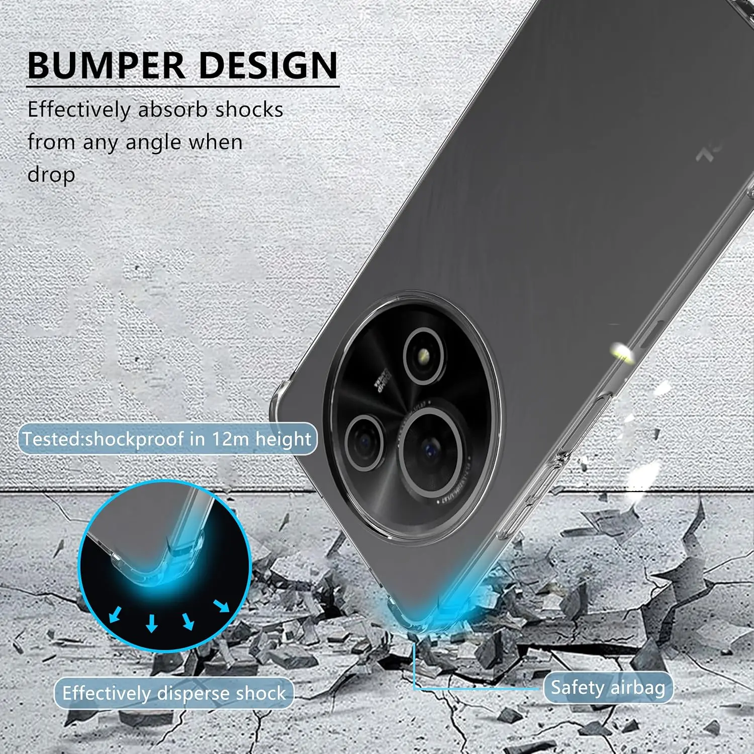 Reinforced Clear Soft TPU Case with Camera Protection and Airbag Corners